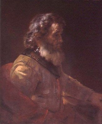 An Old Warrior (olje på lerret) av (follower of) Rembrandt Harmensz. van Rijn