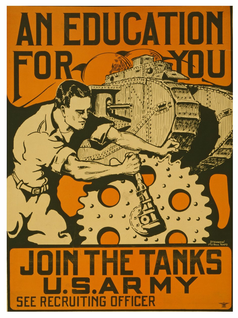 En utdannelse for deg, Bli med i tanks US Army, 1919 av Unknown