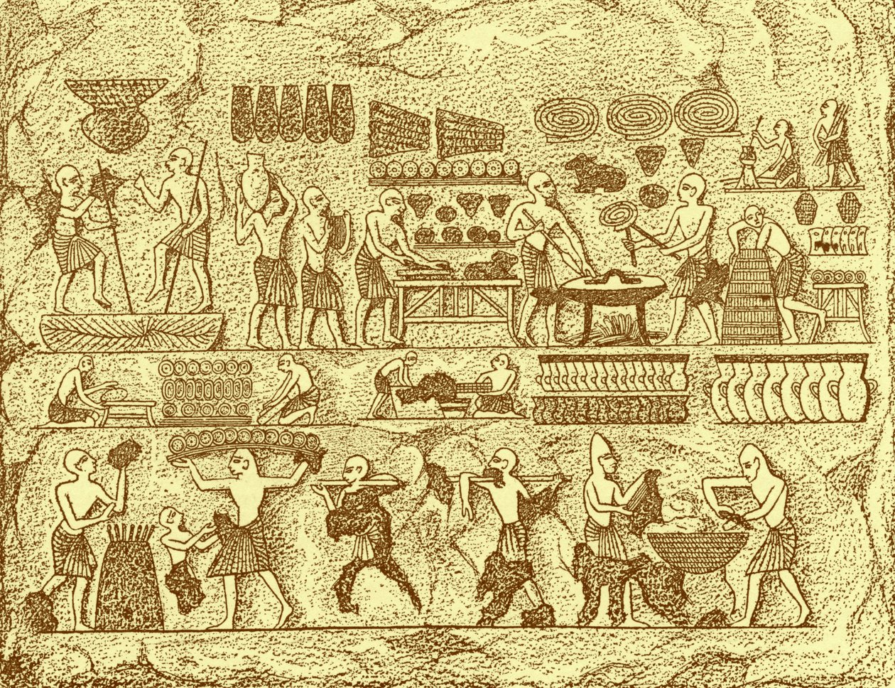 Gamle egyptere baker brød av Unknown