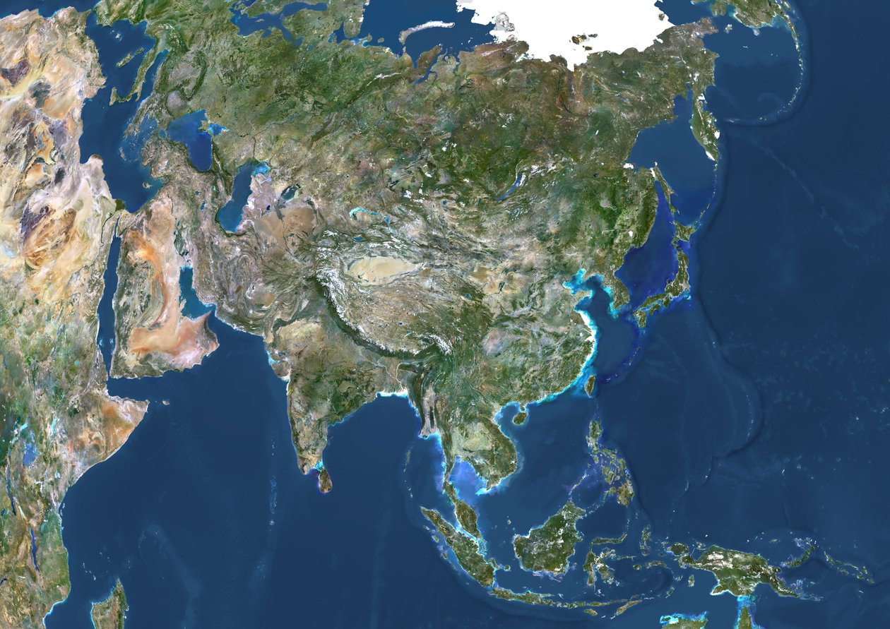 Asia, ekte farge satellittbilde av Unknown