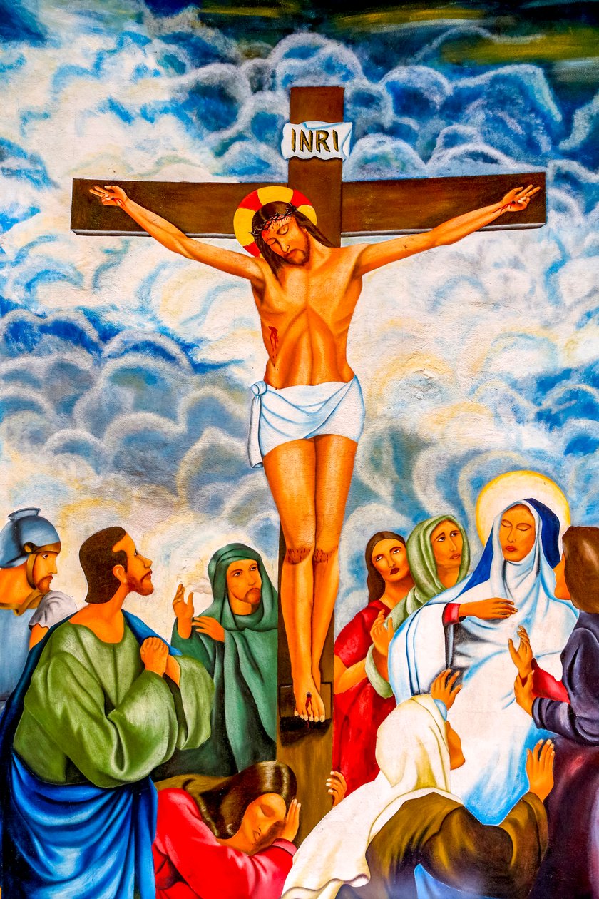 Korsfestelsesfreskomaleri i Risen Christ de Hedzranawoe katolske sognekirke, Lomé, Togo. av Unknown