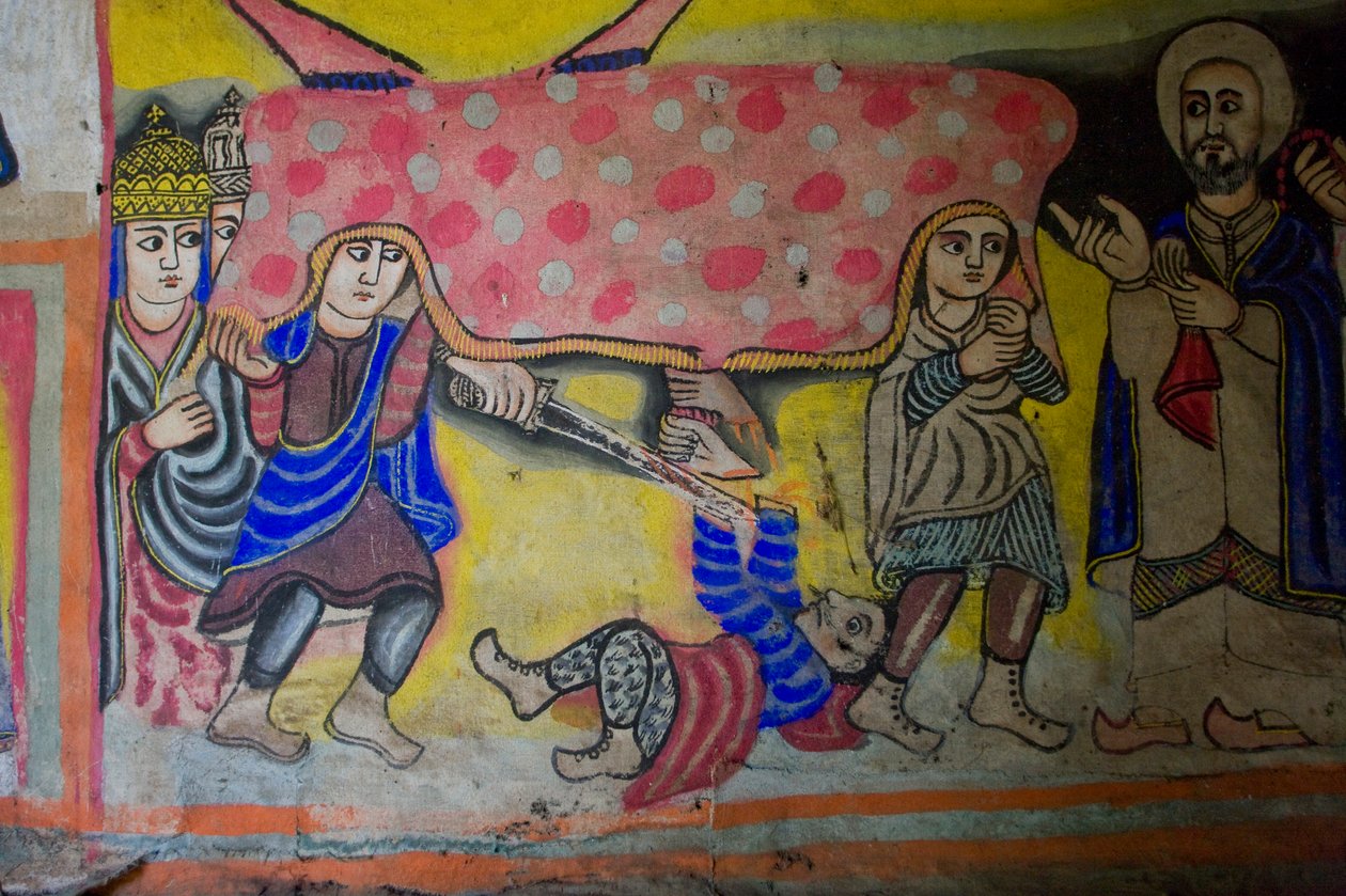 Debir Sina Mary-kirken, Gorgora, Tanasjøen, Etiopia, Afrika av Unknown