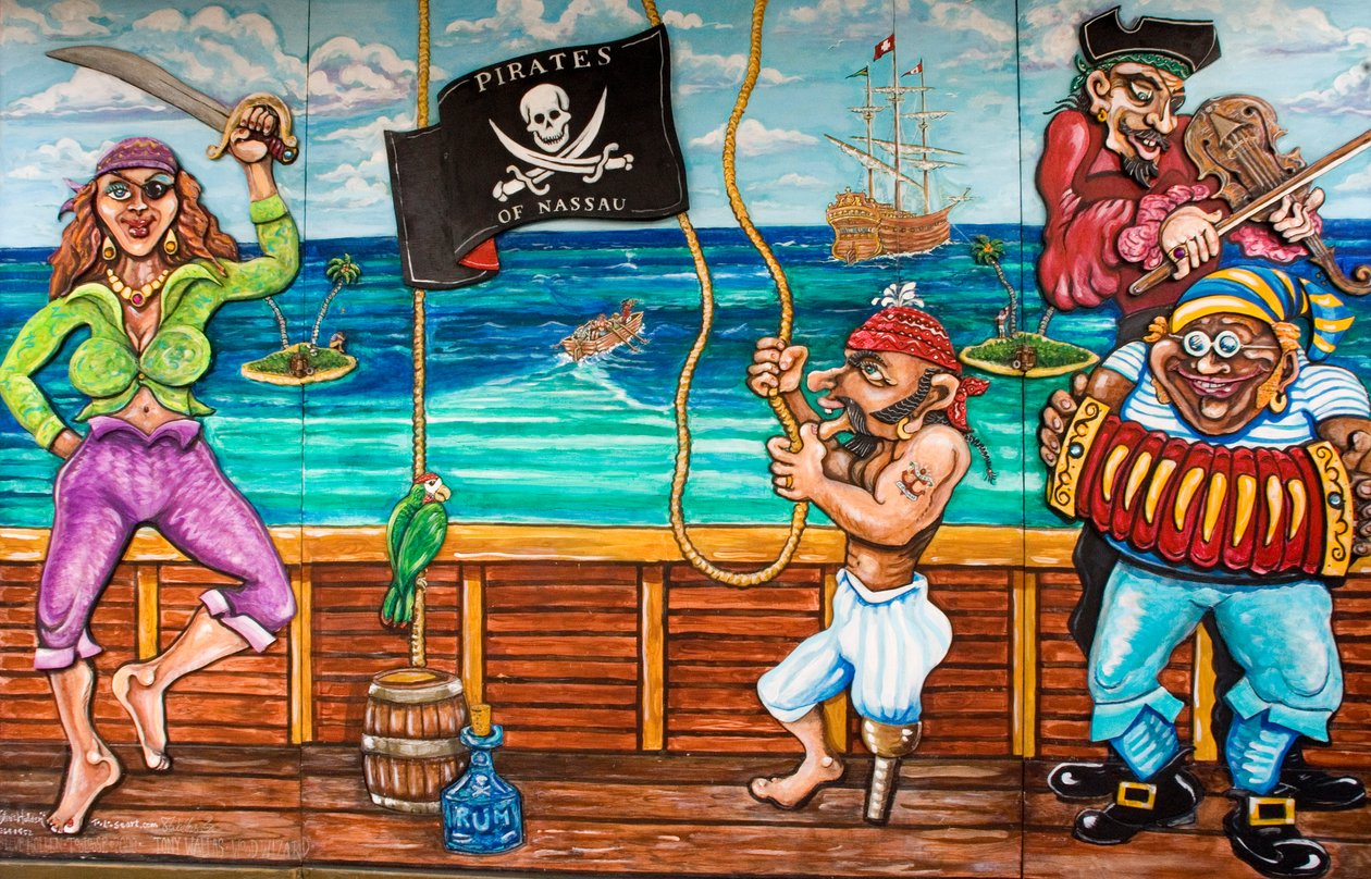 Dekorert malt på utsiden av Pirate Museum, Bahamas av Unknown