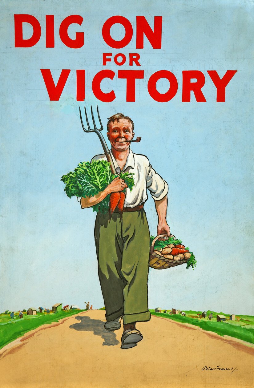 Grav videre etter propagandaplakat for Victory World War Two, 1940 av Unknown
