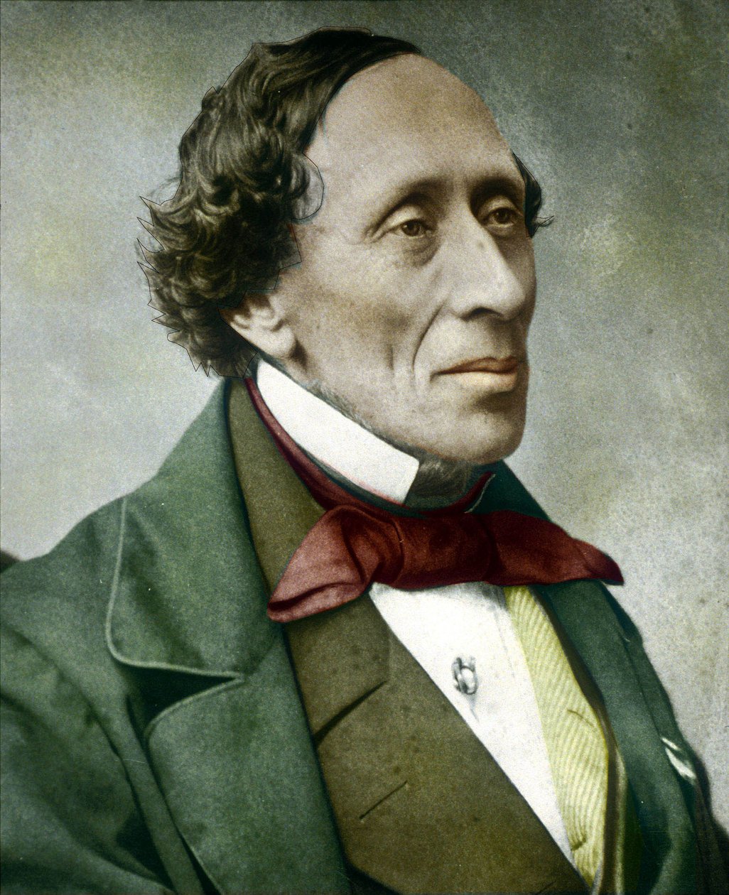Hans Christian Andersen, 1860-tallet (farget foto) av Unknown