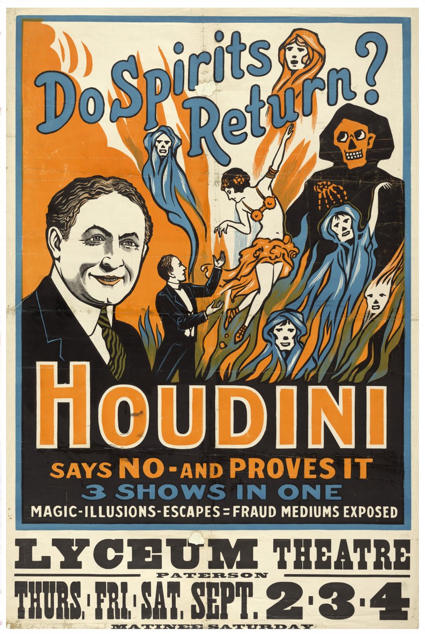 Harry Houdini, kommer ånder tilbake? ca. 1909 av Unknown