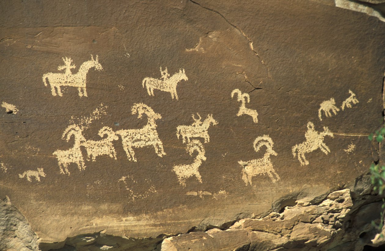 Indiske graffitoer, Arches nasjonalpark, Utah, USA, Nord-Amerika av Unknown