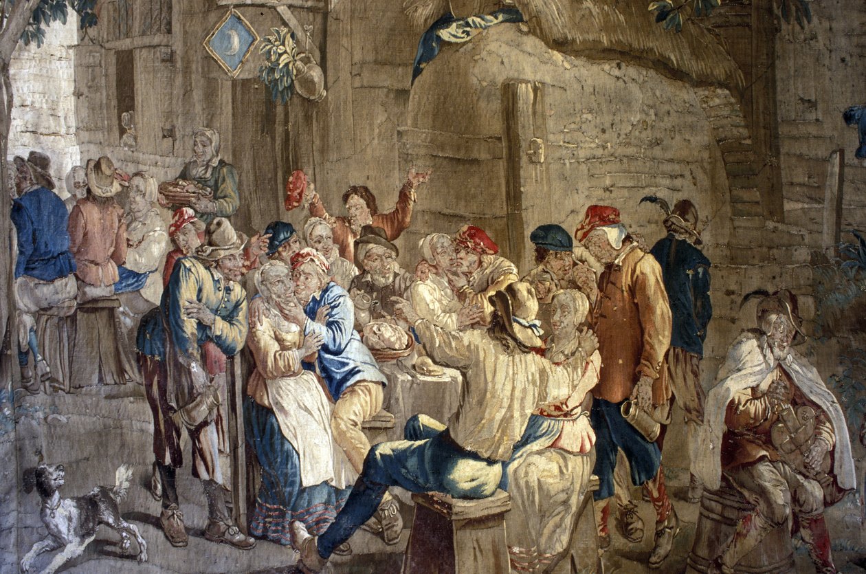 Indre & Loire N* 251 - Chateau dUse - flamsk billedvev fra 1700-tallet - fra en papp av Teniers (1600-tallet) av Unknown