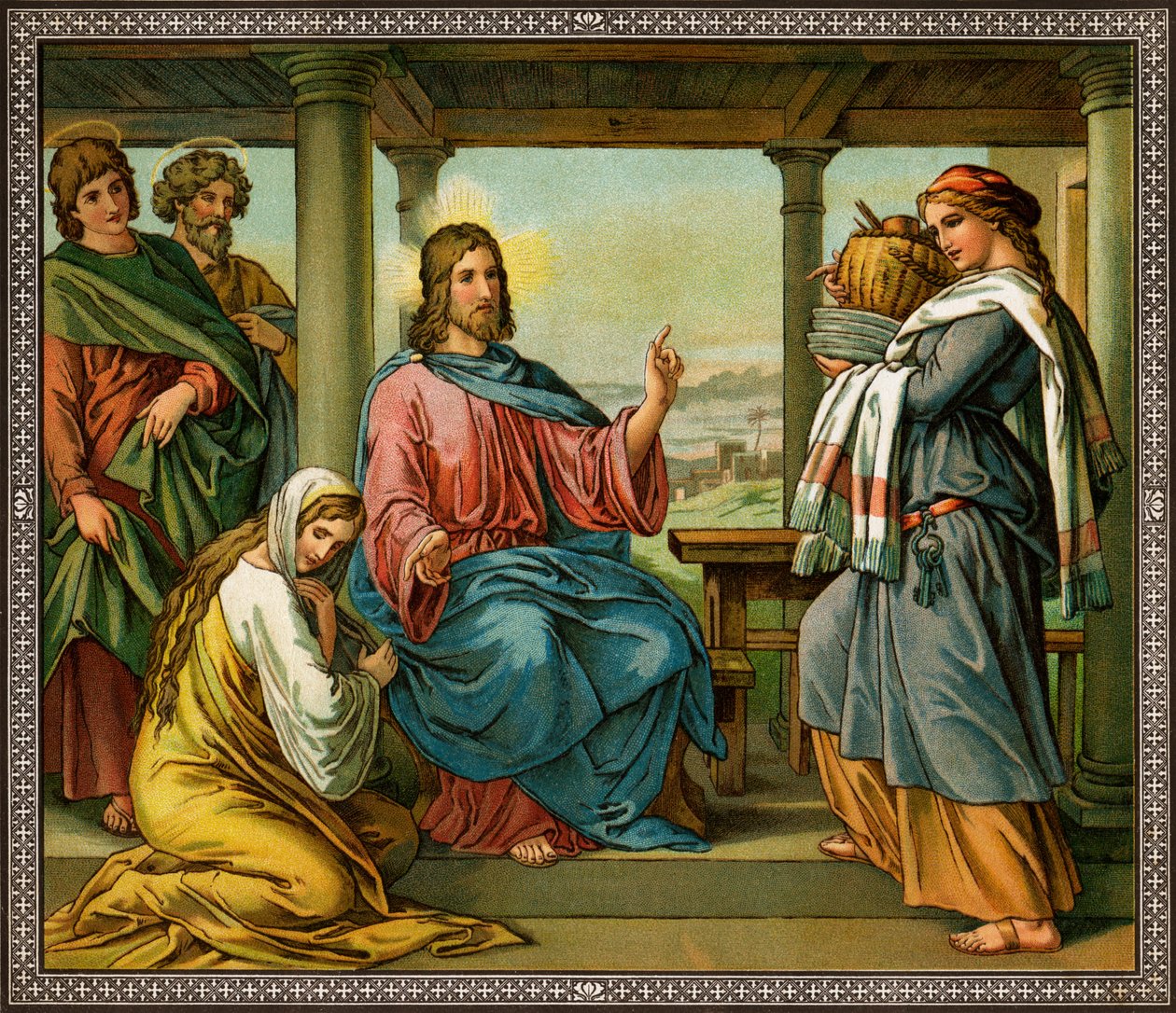 Jesus i huset til Marta og Maria - Bibelen, Det nye testamente av Unknown