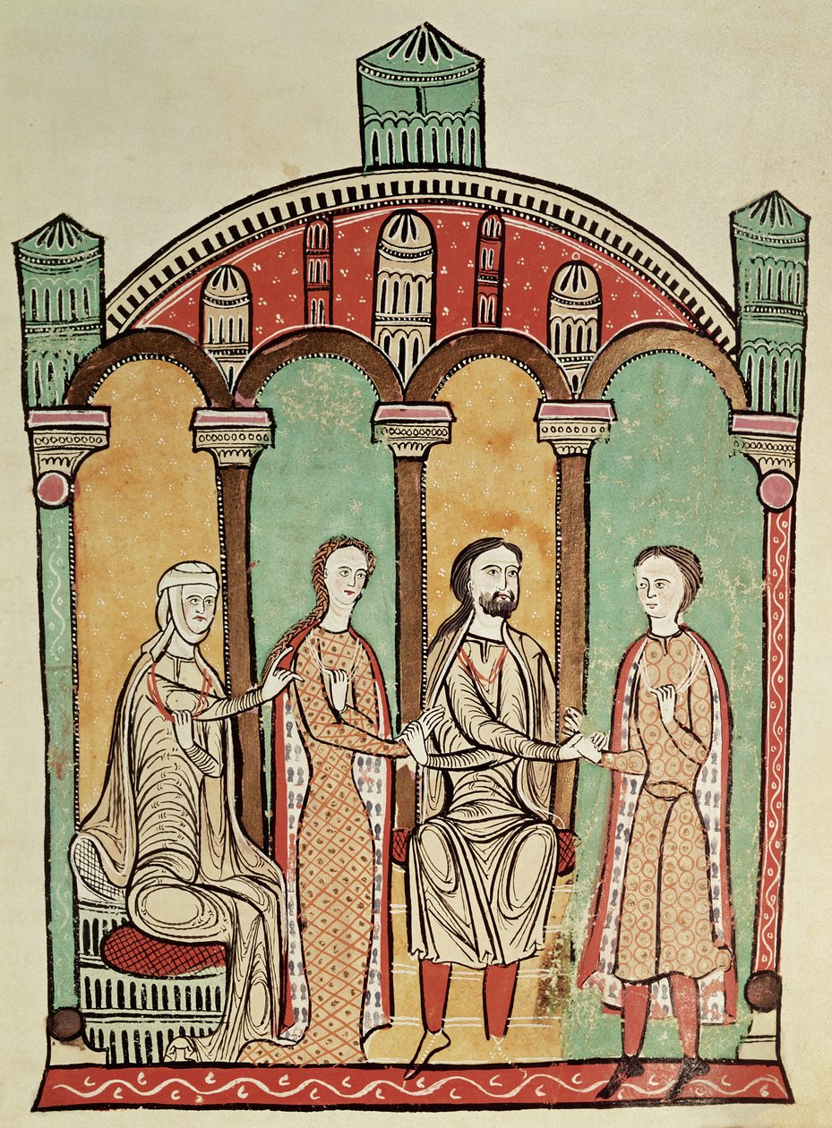 Liber Feudorum: ekteskapsscene (Anon), spansk skole 1100-tallet av Unknown