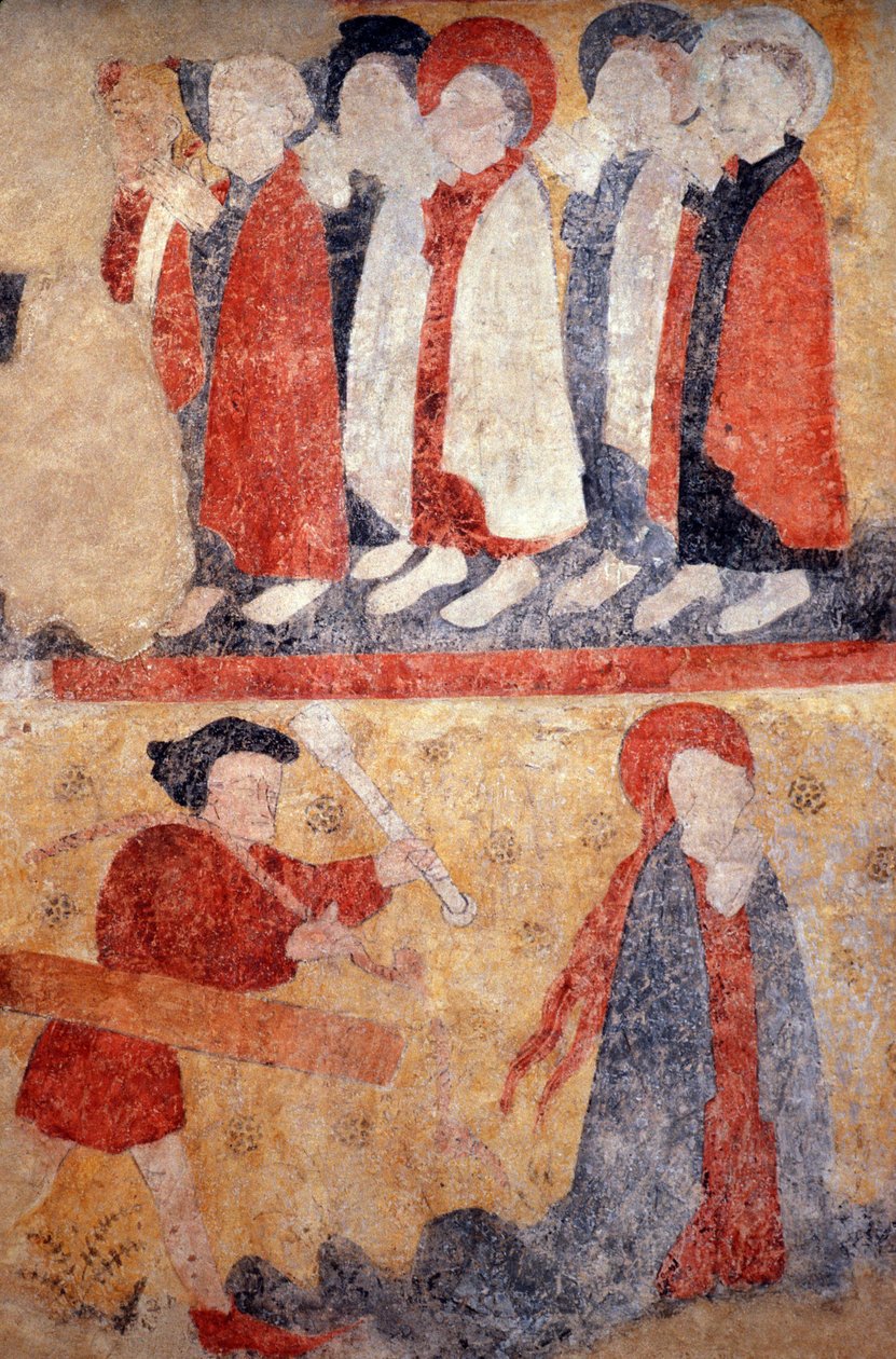 Loire Atlantique N* 079 - St-Sulpice des Landes - Kirke kjent som "Gamlebyen" - Veggmaleri fra 1400-tallet av Unknown