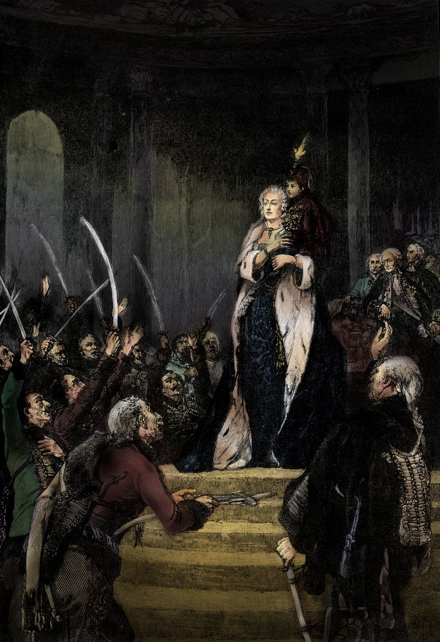 Maria Theresa og det ungarske parlamentet av Unknown