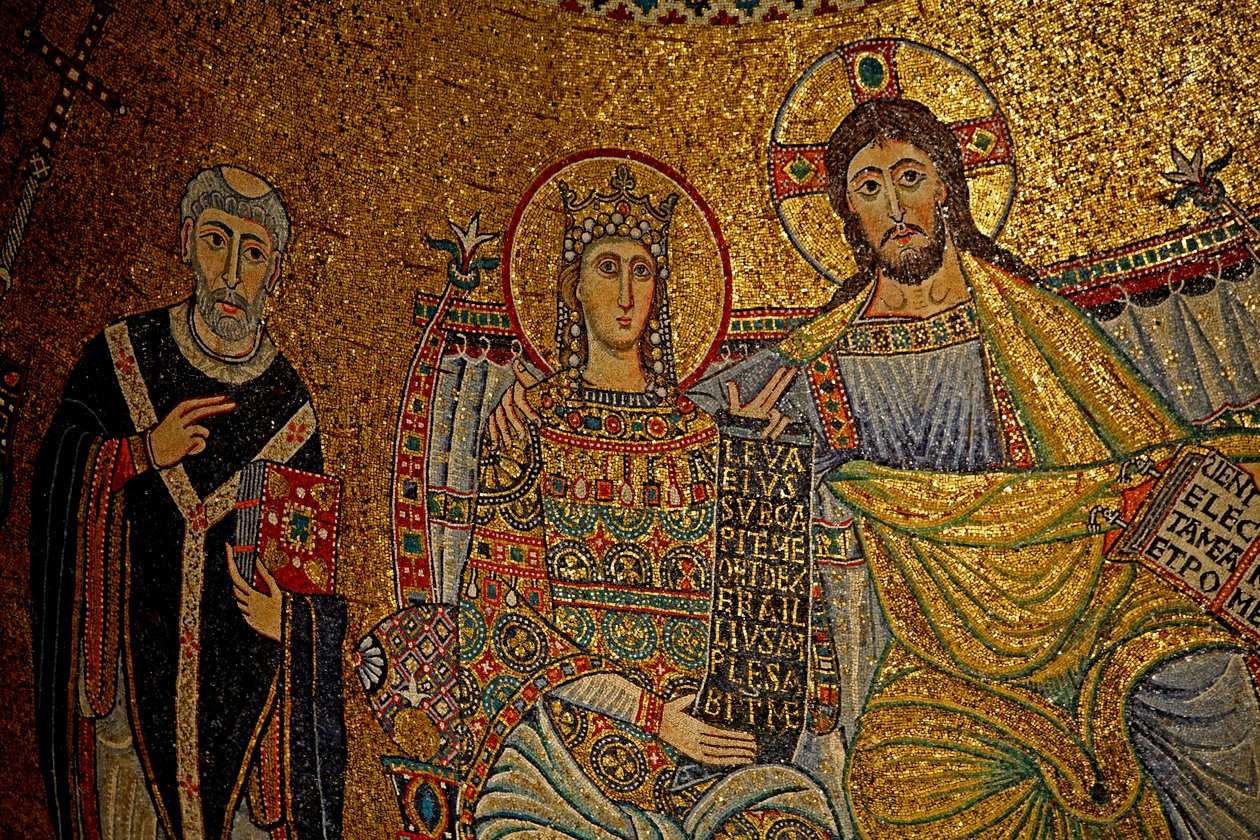 Mosaikk i apsis med Kristus og jomfru Maria av Unknown