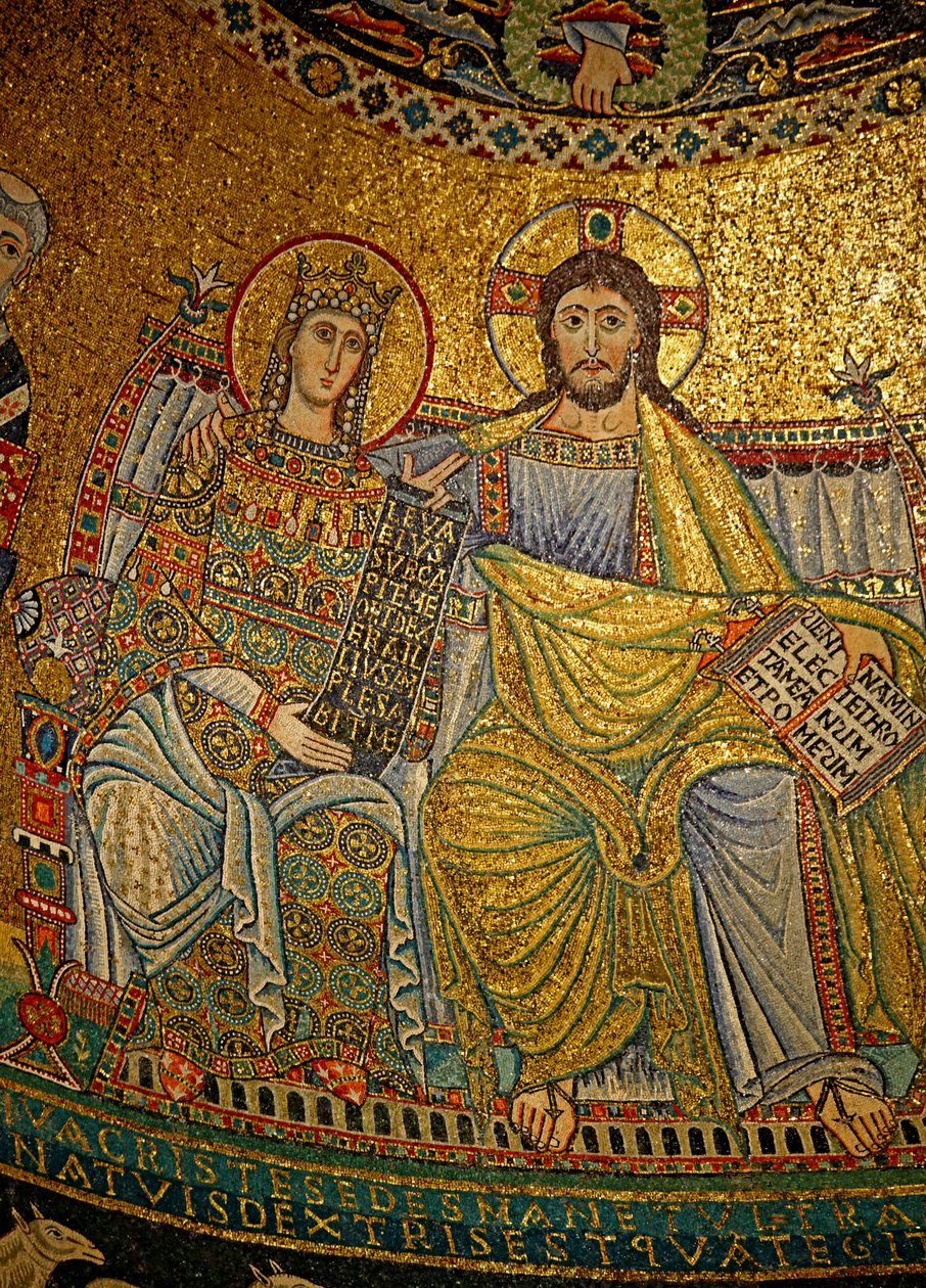 Mosaikk i apsis med Kristus og jomfru Maria av Unknown