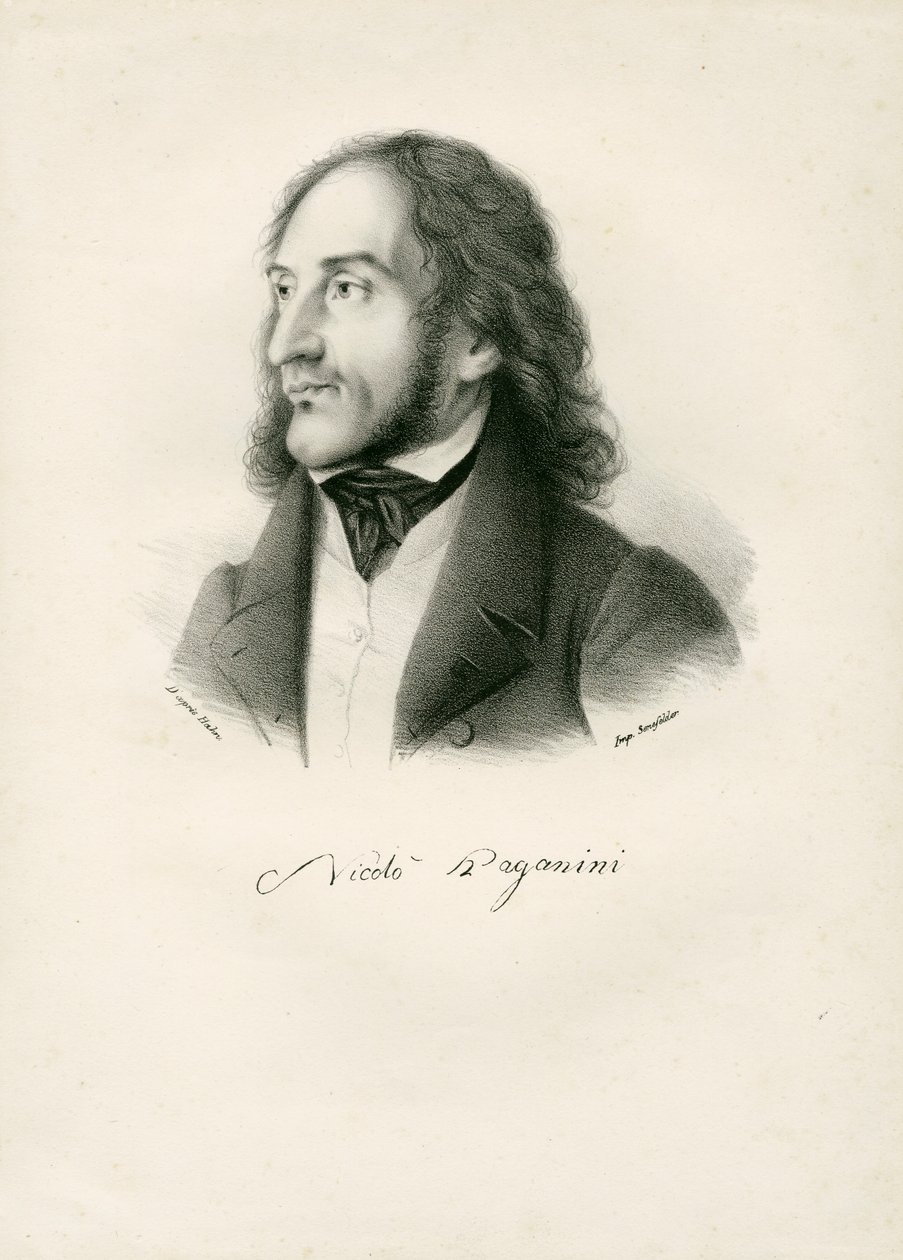 Niccolo Paganini - portrett av Unknown