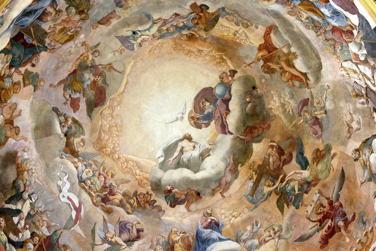 Notre-Dame du Val-de-Grace katolske kirke, Paris, Frankrike, kuppelfreskomaleri av Unknown