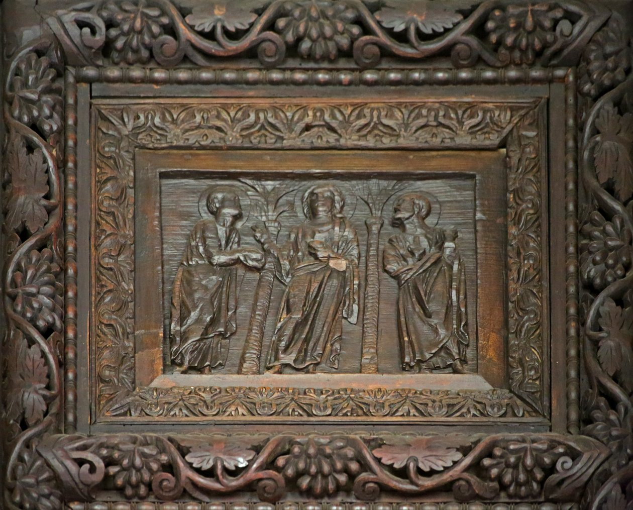 Panel fra 5C dør: Kristus med to disipler av Unknown