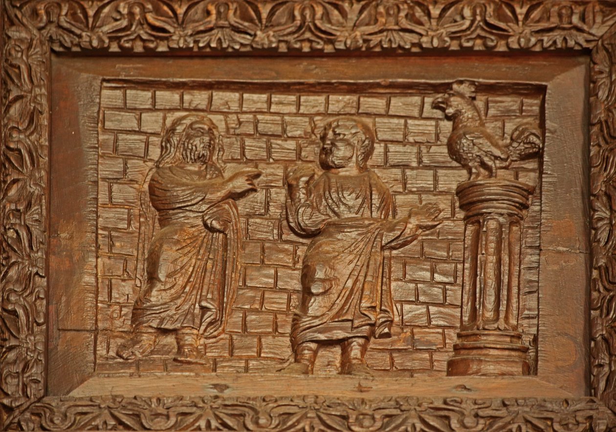 Panel fra 5C-dør: St Peter og den galende hanen av Unknown