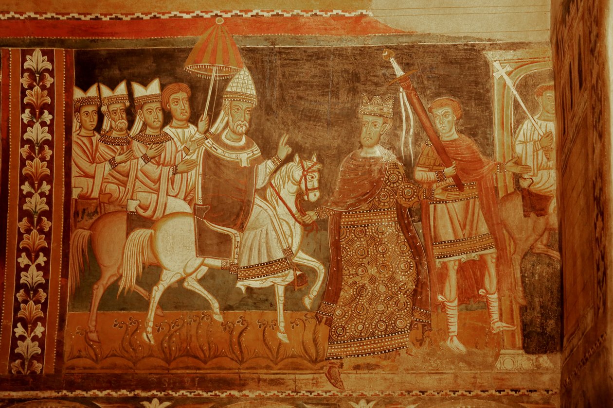 Pave Sylester kommer tilbake: Scene fra livet til keiser Konstantin og St. Sylvester av Unknown