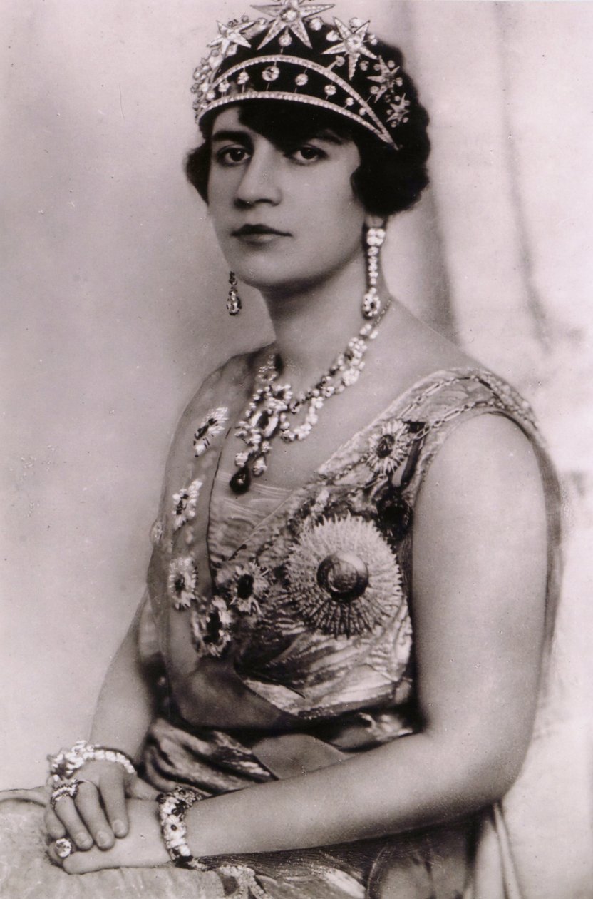 Portrett av dronning Soraya Tarzi av Afghanistan, ca. 1928 av Unknown