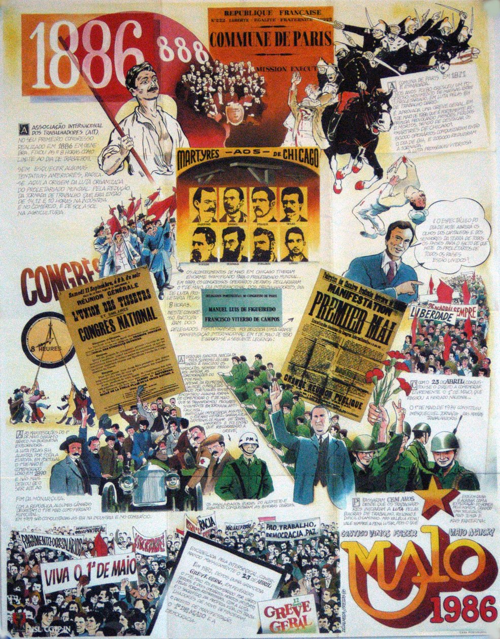 Spansk plakat for 1. mai av Unknown