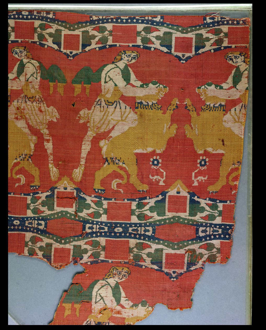 Taming of the Wild Animal, bysantinsk billedvevsfragment, 6.-7. århundre (silke) av Unknown