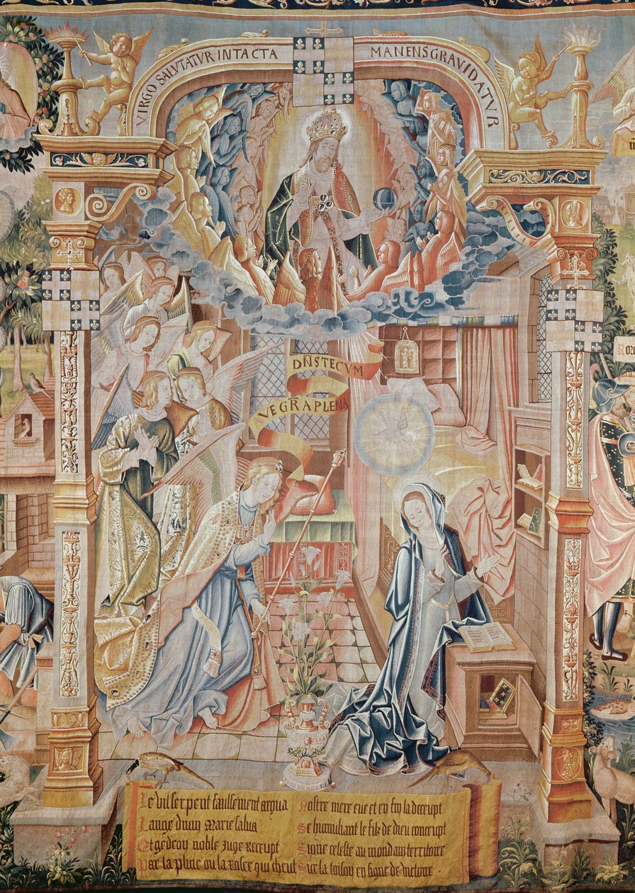 Bebudelsen, fra scener fra Jomfruens liv, billedvev, 1530 (se også 61162 og 61164-6) av Unknown