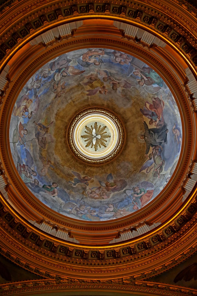 Utsikt over kuppelen, Santi Giovanni e Paolo, Roma, Italia av Unknown