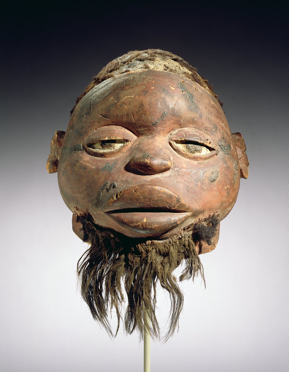 Lipiko Mask, Makonde Culture, Mosambik (tre, hår, fiber og pigment) av African