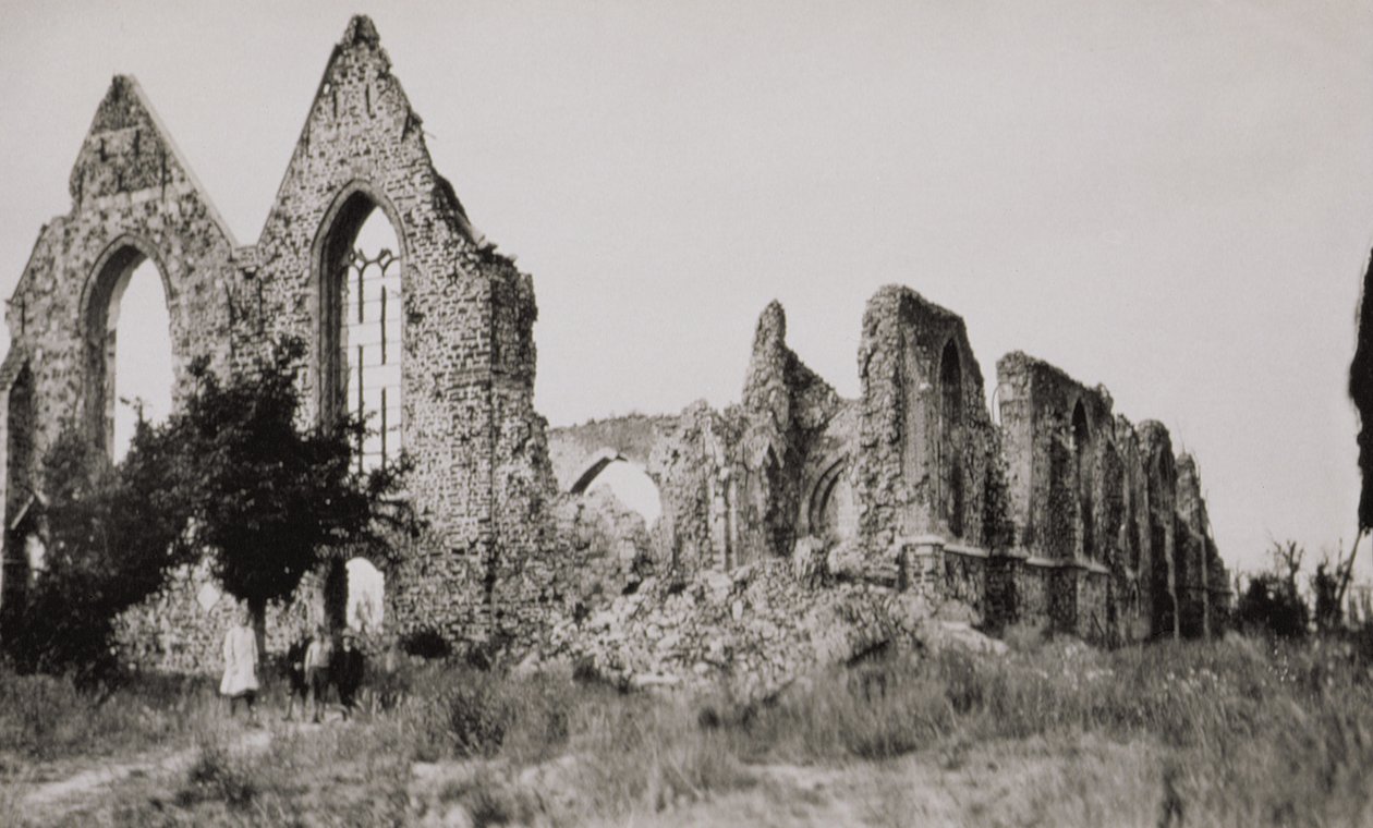 Kirken i Neuve Eglise, Belgia, ødelagt under første verdenskrig, 1919 av American Photographer