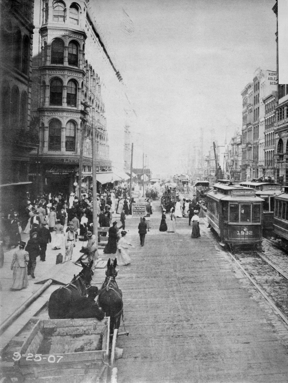 Market Street ser østover fra 7th Street, Philadelphia, 1907 av American Photographer