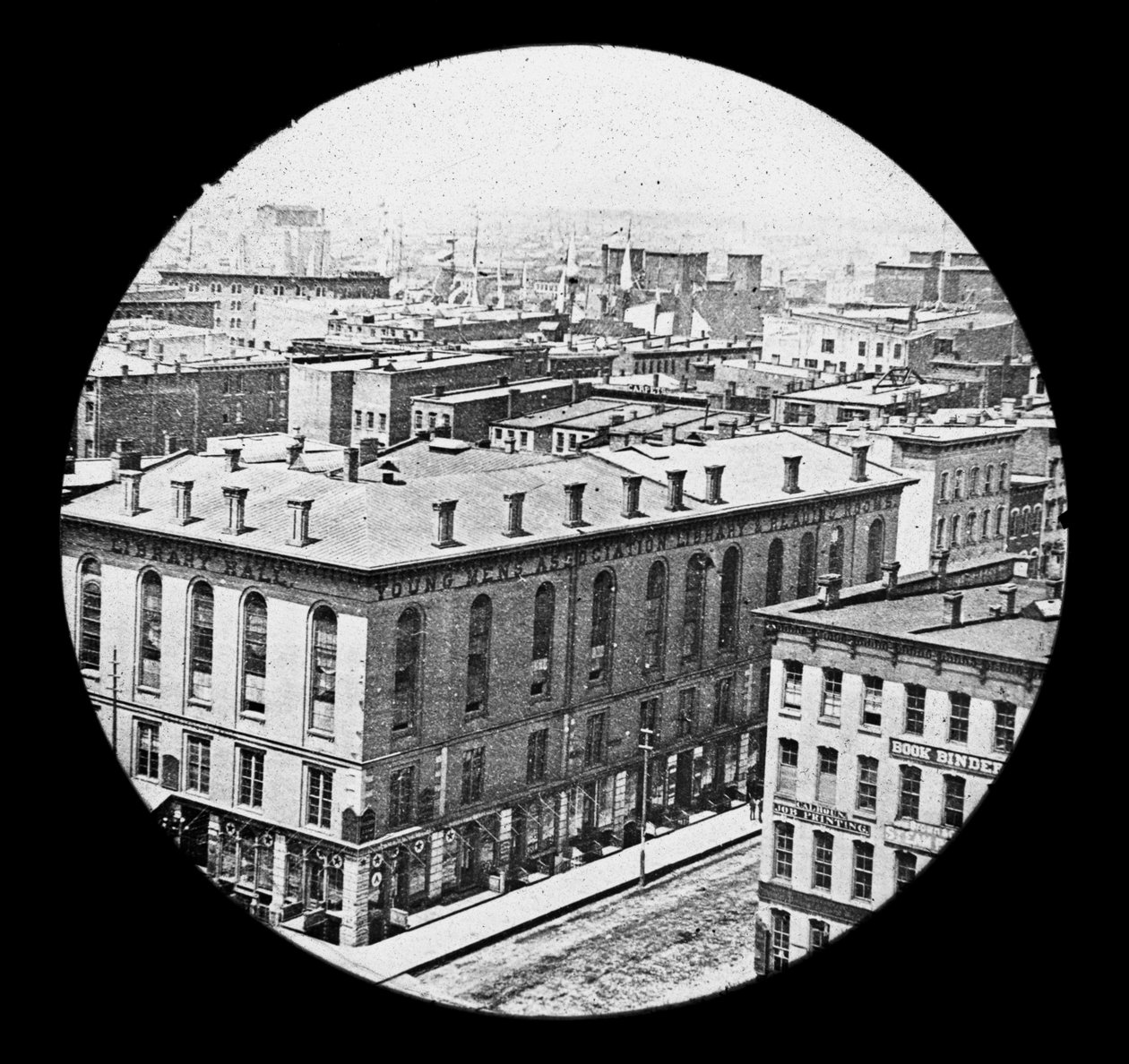 Nordvestutsikt fra tinghuset før Chicago-brannen i 1871 av American Photographer