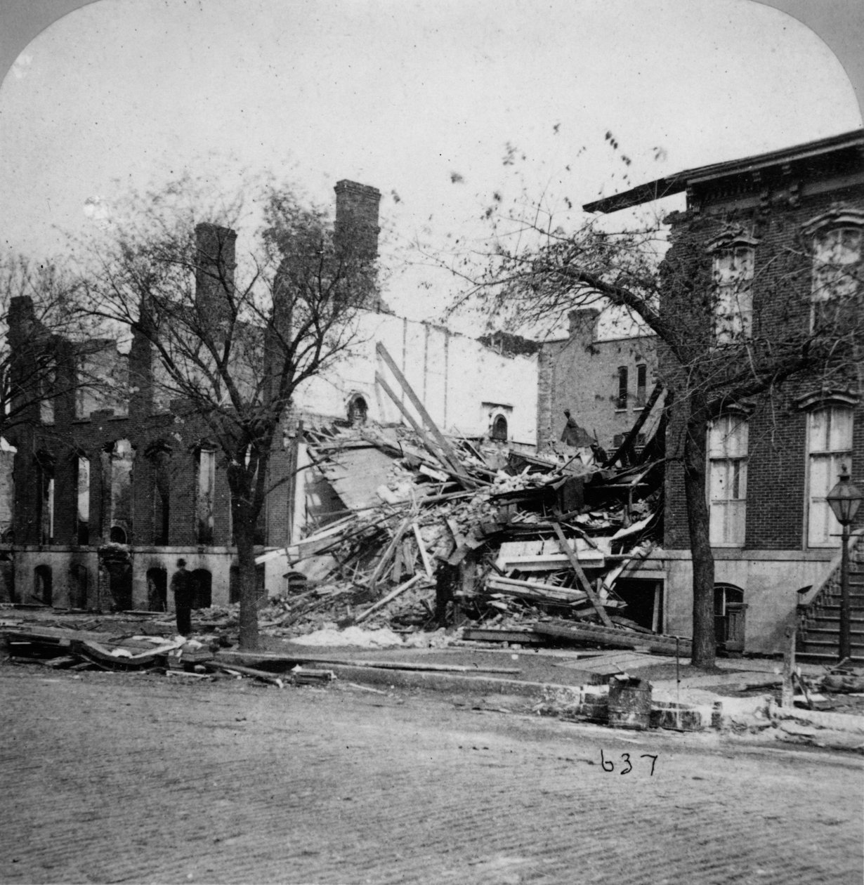 Den sørlige grensen for Chicago-brannen i 1871, 1871 av American Photographer