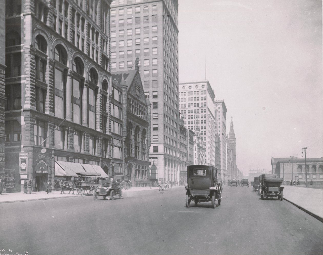 Utsikt over Michigan Avenue, Chicago, nord fra kongressen, 1911 av American Photographer