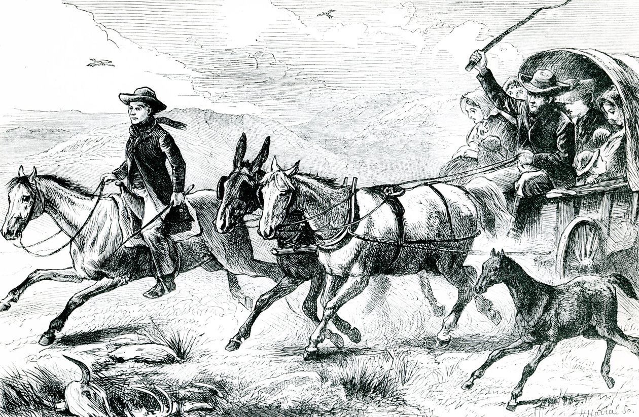 En mormonfamilie på vei til konferansen, ca. 1875 av American School