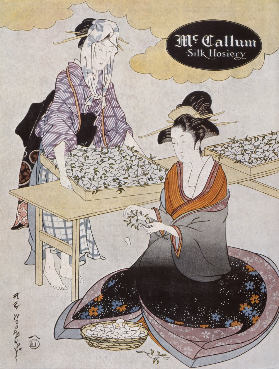 Annonse for McCallum Silk Hosiery, fra Vogue magazine juli 1918 av American School