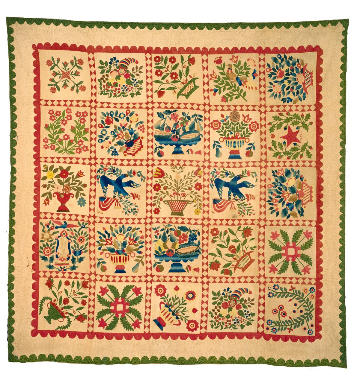 Baltimore albumteppe, ca. 1840-tallet (bomull) av American School