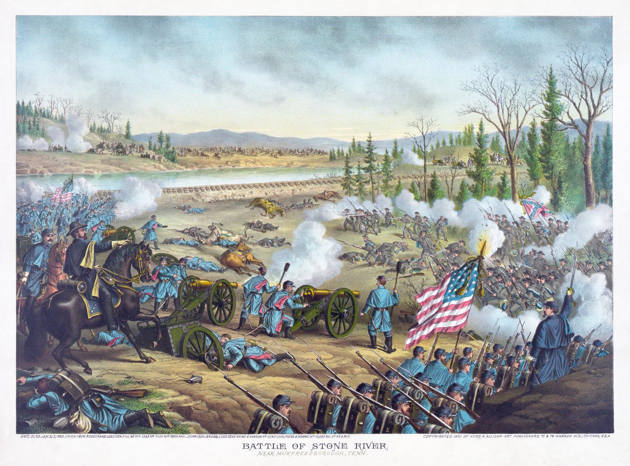 Battle of Stones River, pub. Kurz & Allison, 1891 av American School