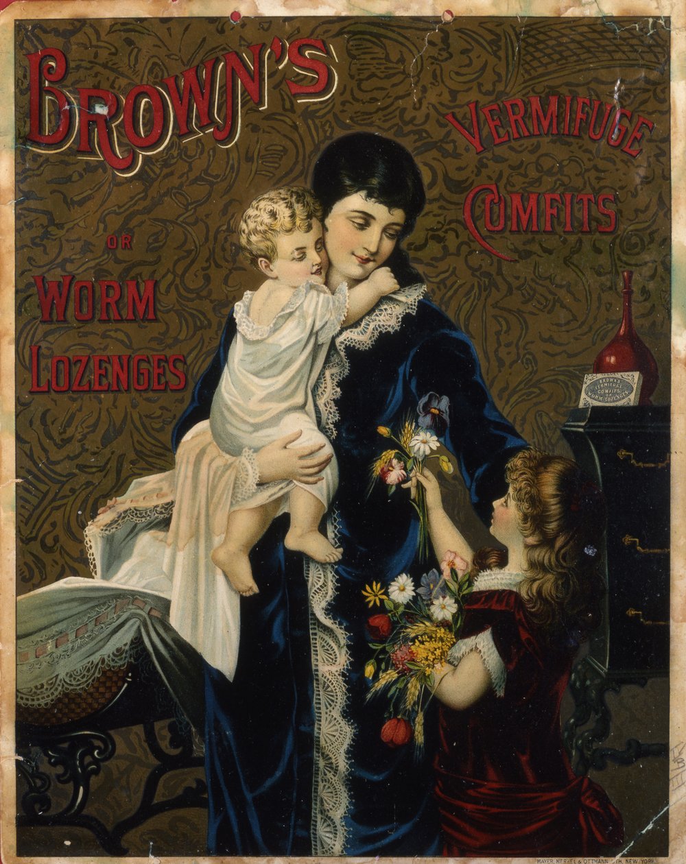 Browns Vermifuge Comfits eller Worm Pastiller av American School