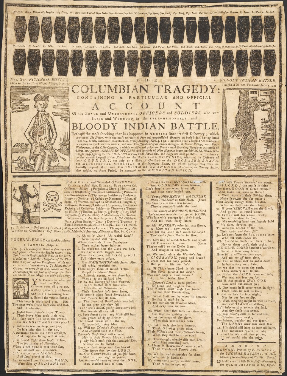 Columbian Tragedy, pub. 1791 av American School