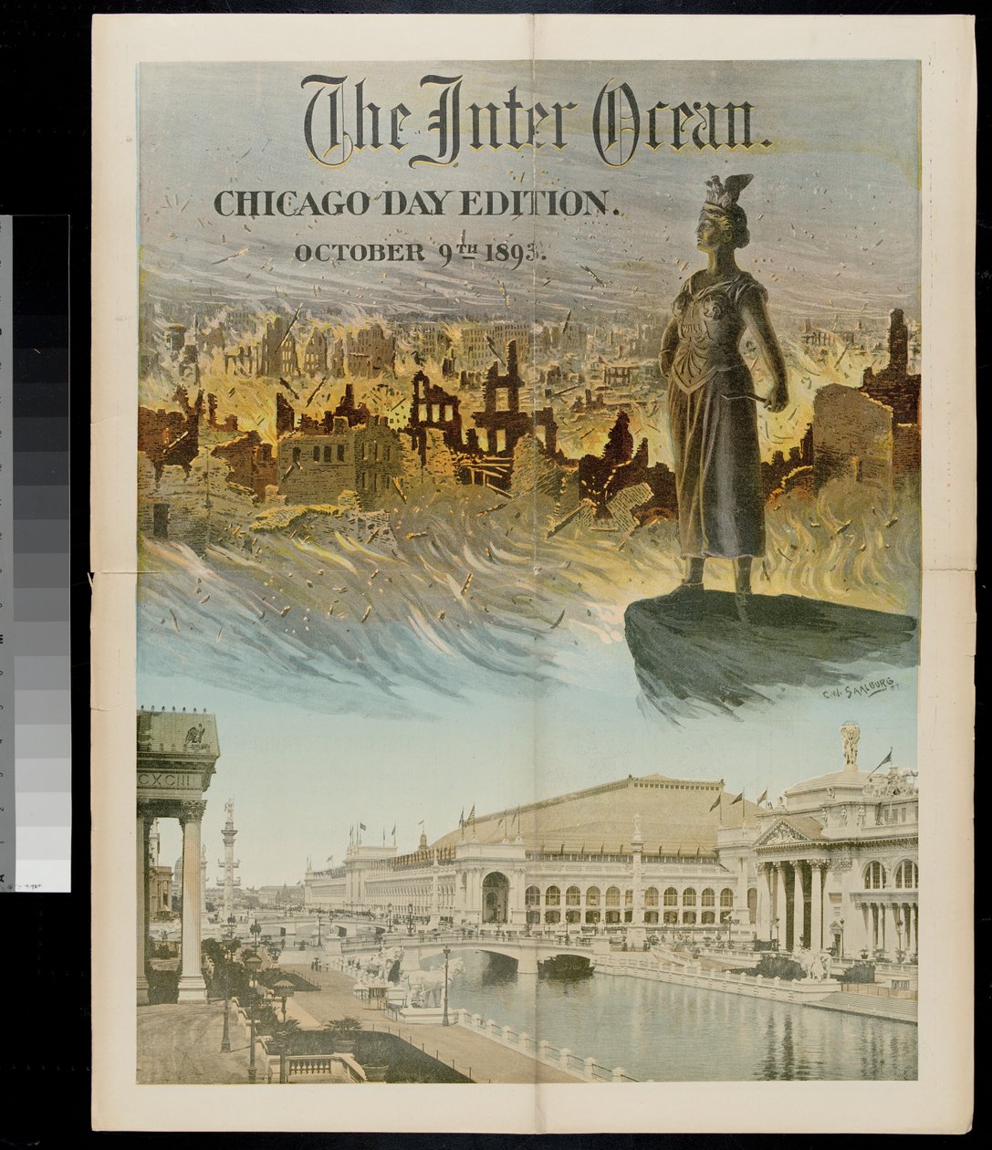 Cover of the Inter Ocean: Chicago Day-utgaven for verdens colombianske utstilling, 9. oktober 1893 av American School