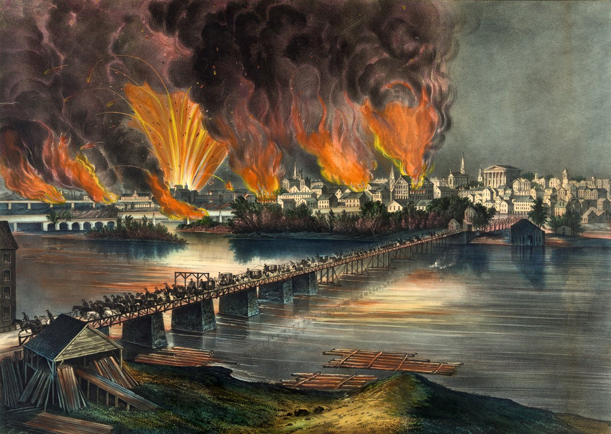 Fall of Richmond, pub. 1865 av American School