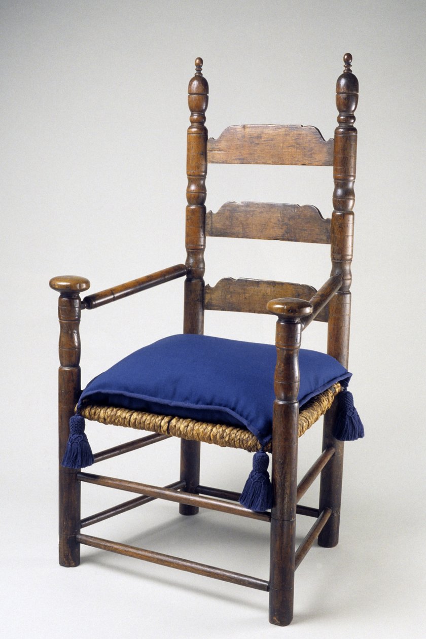 Flott stol, 1670-1700 (myk lønn og hvit eik) av American School