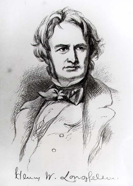 Henry Wadsworth Longfellow (1807-82) av American School
