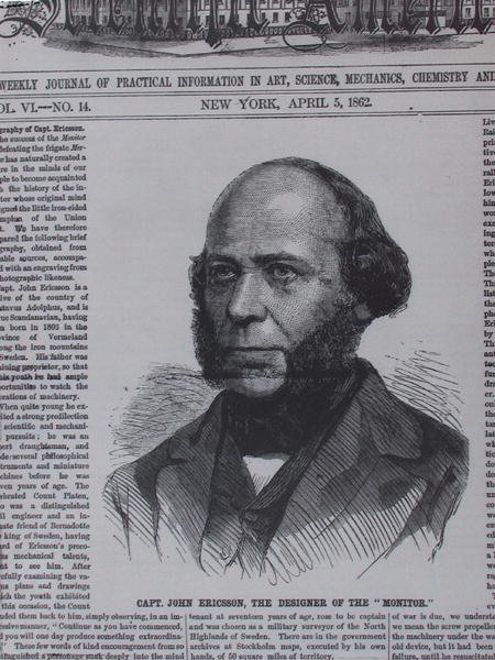 John Ericsson (1806-1862) i The Scientific American, 5. april 1862 av American School