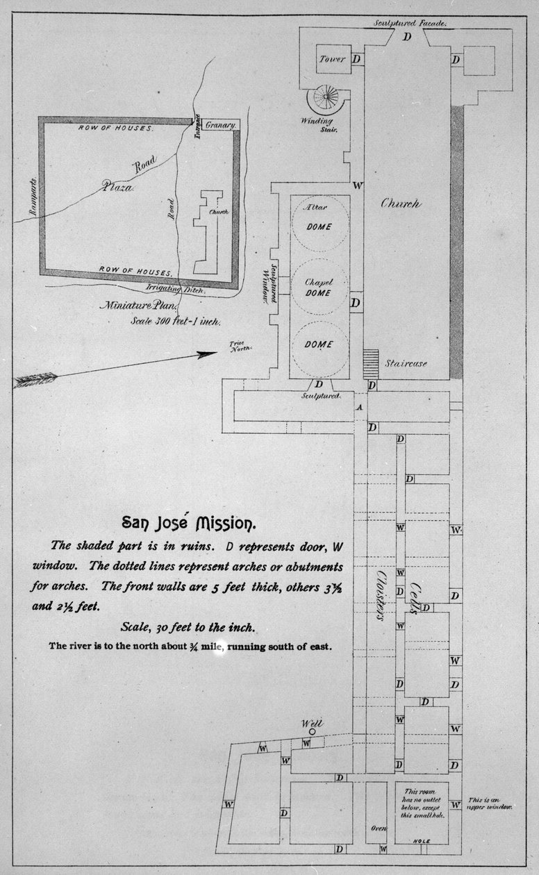 Layout av San Jose og San Miguel de Aguayo misjon av American School