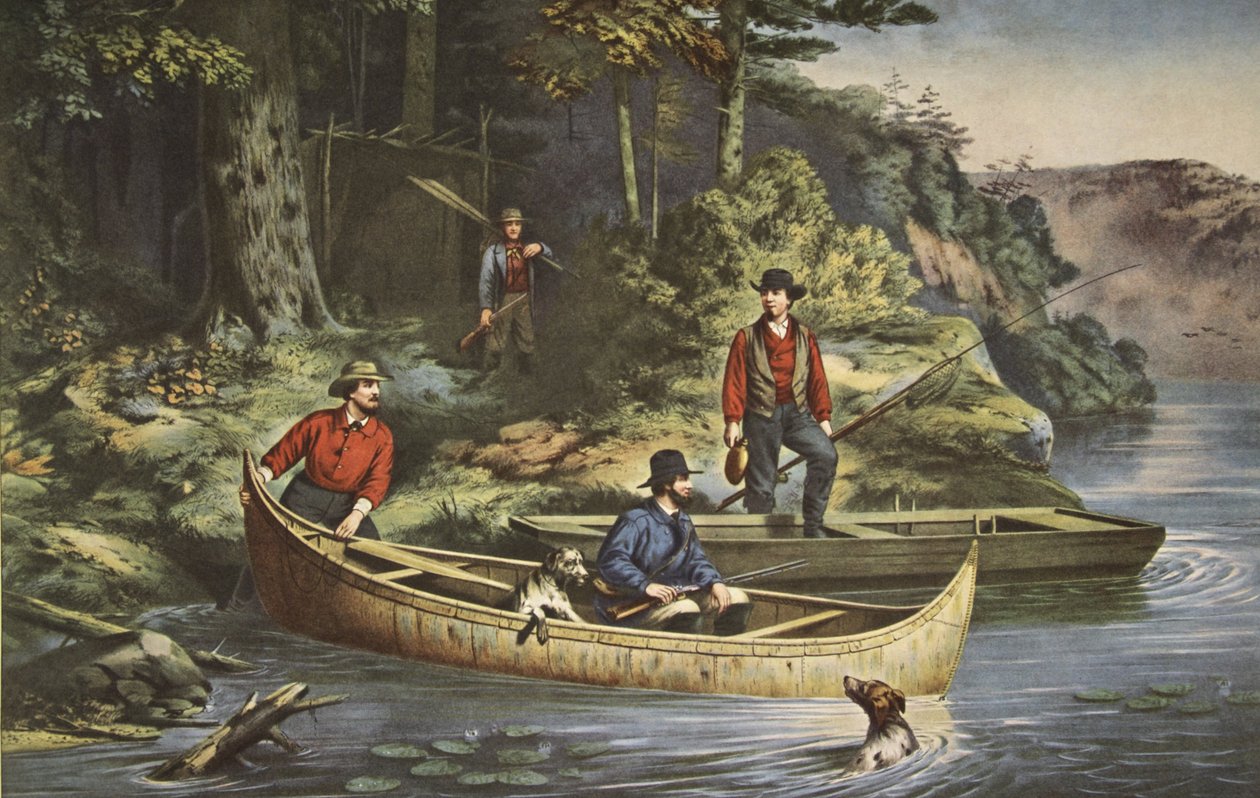 Life In The Woods, Starting out, pub. 1860, Currier & Ives av American School