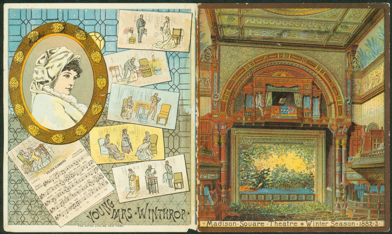 Madison Square Theatre, vintersesongen 1882-83, program for Young Mrs. Winthrop. [omslag], 1882 av American School