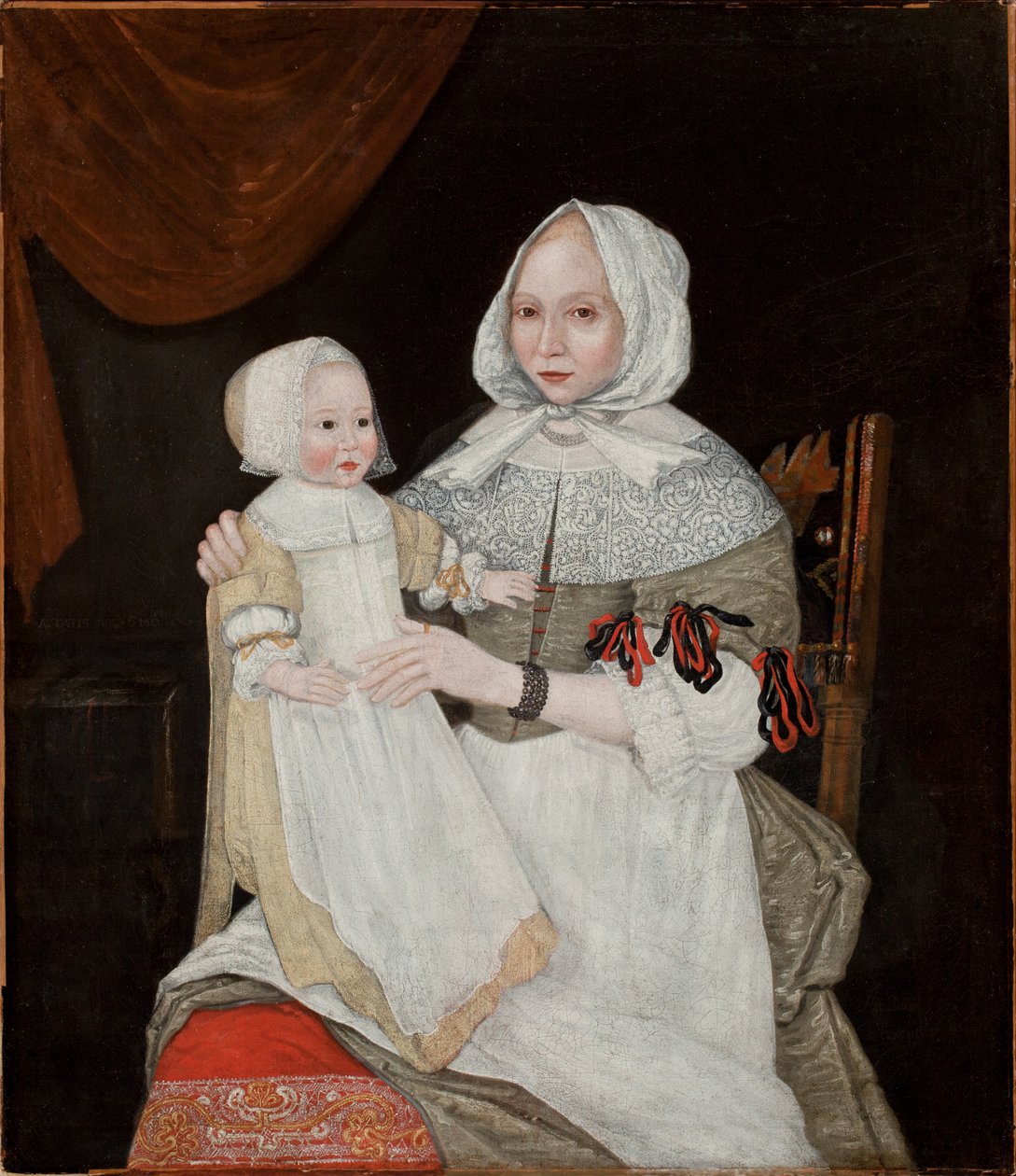 Fru Elizabeth Freake og Baby Mary, ca. 1671-74 (se 183405 for par) av American School
