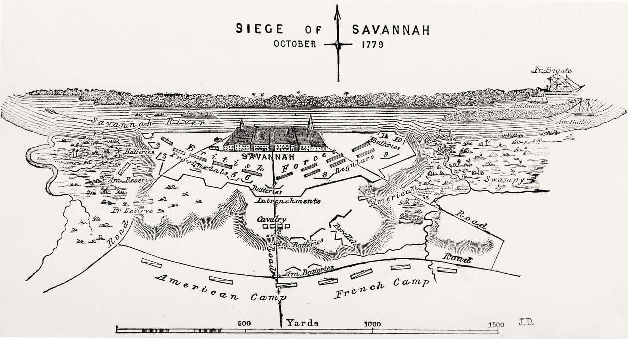 Plan for beleiringen av Savannah, oktober 1779 av American School